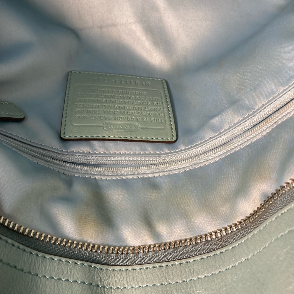 Coach Audrey seafoam aqua leather tote - Picture 7 of 8